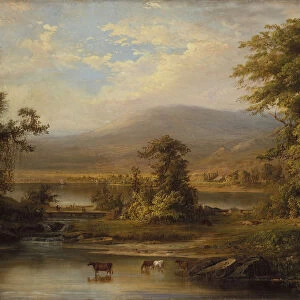 Landscape with Cows Watering in a Stream, 1871. Creator: Robert Seldon Duncanson