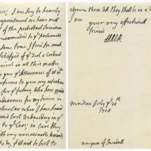 Letter from Queen Anne to John Hay, Marquess of Tweeddale, 24th July 1704. Artist: Queen Anne