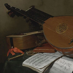 Still life with a lute and a guitar. Artist: Jeaurat de Bertry, Nicolas Henri (1728-1796)
