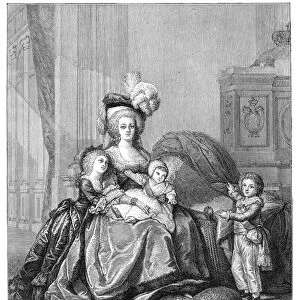 Marie Antoinette And Her Children, c1787, (1885)