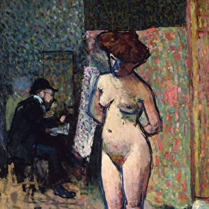 Matisse Painting in the Studio of Manguin, 1904-1905. Artist: Albert Marquet