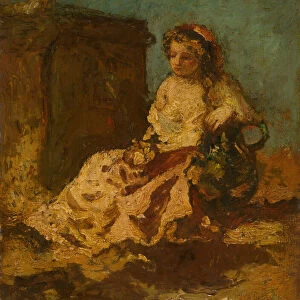 Meditation (Seated Woman), c. 1878 / 79. Creator: Adolphe Monticelli