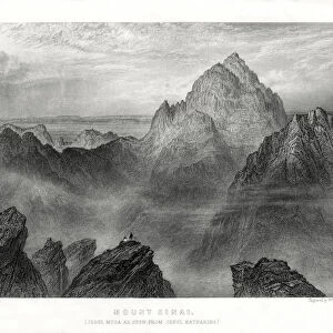 Mount Sinai: Jebel Musa as seen from Jebel Katharina, 1887. Artist: W Forrest