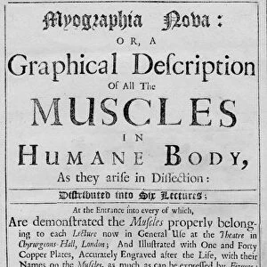 Myographia Nova: or a Graphical Description of all the Muscles in Humane Body, As they are in Disse