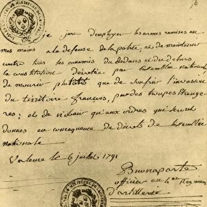 Napoleons constitutional oath, 6 July 1791, (1921). Creator: Napoleon Bonaparte I