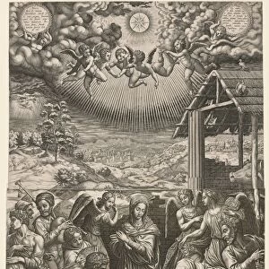 The Nativity, 1553. Creator: Giorgio Ghisi (Italian, 1520-1582); Hieronymus Cock