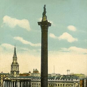 Nelsons Column and Trafalgar Square, London, c1910. Creator: Unknown