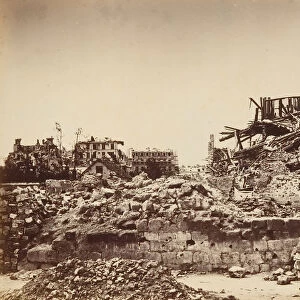 Neuilly Bombarded. General View of the rue de Chezy, 1871. Creator: Alphonse J