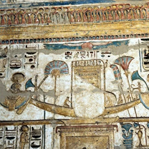 Painted wall relief, Temple of Rameses III, Medinet Habu, Egypt, 12th century BC