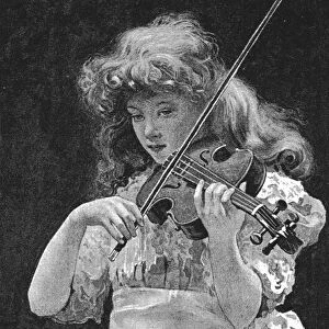 Pictures of the Year- IX, "A Child Playing the Violin", 1888. Creator: Arthur Dampier May
