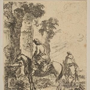 Plate 19: Landscape with a Cavalier Watering His Horse at a Fountain, from Various fi