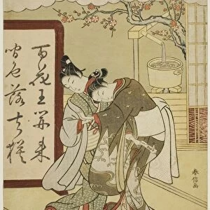 Poem by Chosui, from the series "Five Fashionable Colors of Ink (Furyu goshiki-zumi)