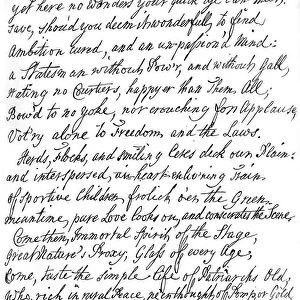 Poem by Lord Chatham to David Garrick, 18th century, (1840). Artist: William Pitt