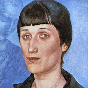 Portrait of Anna Akhmatova, 1922. Artist: Kuz ma Petrov-Vodkin