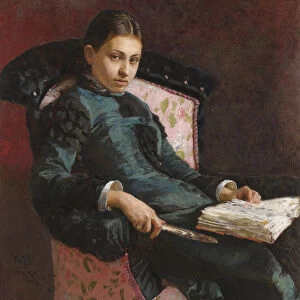 Portrait of the artists wife, Vera Repina, 1878. Artist: Repin, Ilya Yefimovich