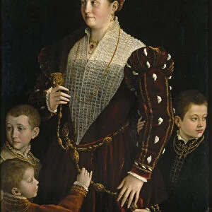 Portrait of Camilla Gonzaga di San Secondo and Her Three Sons. Artist: Parmigianino (1503-1540)