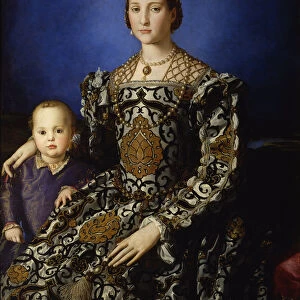 Portrait of Eleanor of Toledo with her son Giovanni, ca 1545. Artist: Bronzino, Agnolo (1503-1572)