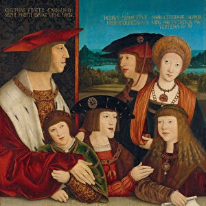 Portrait of Emperor Maximilian I with His Family, 1516-1520. Artist: Strigel, Bernhard (ca 1460-1528)