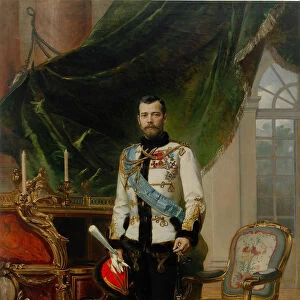 Portrait of Emperor Nicholas II (1868-1918), 1896. Artist: Liphart, Ernest Karlovich (1847-1932)