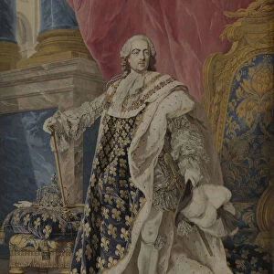 Portrait of Louis XV in his royal costume, ca 1769. Artist: Cozette, Pierre Francois (1749-1794)