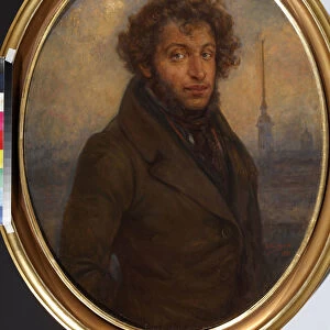 Portrait of the poet Alexander Sergeyevich Pushkin (1799-1837), 1938. Creator: Platunov