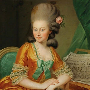 Portrait of a singer at the harpsichord. Creator: Weikert, Georg (1743 / 45-1799)