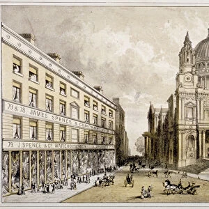 Premises of James Spence and Co, warehousemen, 76-79 St Pauls Churchyard, City of London, 1850