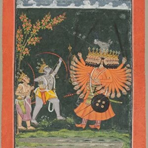 Rama and Laksmana Fighting Ravana, c. 1750. Creator: Unknown