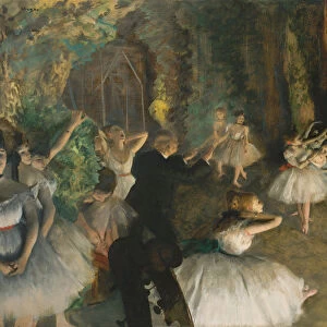 The Rehearsal of the Ballet Onstage, ca. 1874. Creator: Edgar Degas
