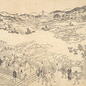 River of Omue and Bridge of Oda, 1700. Creator: Unknown