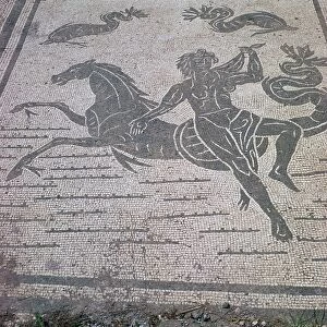 Roman mosaic of a nymph riding a sea-horse, 2nd century