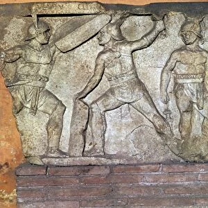 Roman relief of gladiators