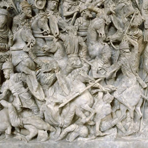 Romans in battle against the Barbarians, 2nd century