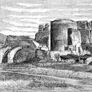 The ruins of the basilica at Pergamon, Turkey, 1895