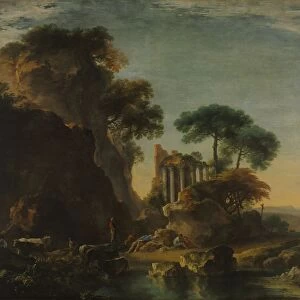 Ruins in a Rocky Landscape, c. 1640. Creator: Salvator Rosa (Italian, 1615-1673)