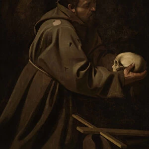 Saint Francis in Meditation, ca 1606. Creator: Caravaggio, Michelangelo (1571-1610)