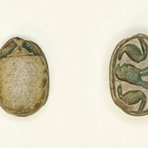 Scarab: Confronted Cobras with Falcon, Egypt, Second Intermediate Period, Dynasty 15