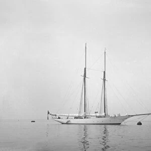 Schooner at anchor. Creator: Kirk & Sons of Cowes