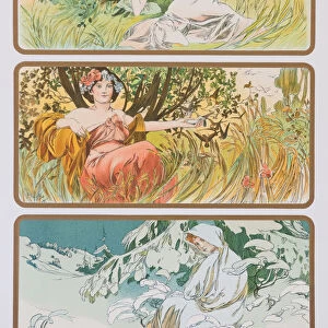Three Seasons, c. 1898. Creator: Mucha, Alfons Marie (1860-1939)