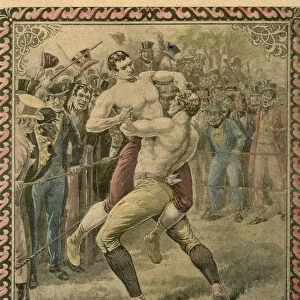 The second fight between Bendigo and Ben Caunt, 1838 (late 19th or early 20th century). Artist: Pugnis