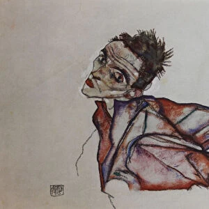 Self-portrait with backwards-held arms, 1915. Creator: Schiele, Egon (1890-1918)