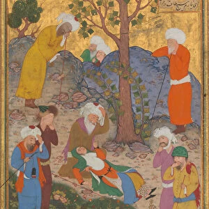 Shaikh San an and the Christian Maiden, Folio 22v from a Mantiq al-Tair
