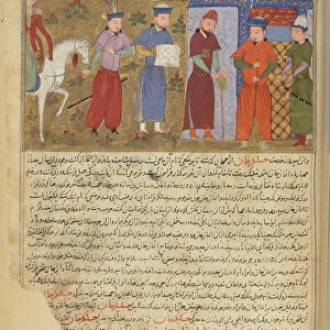 The siege of Beijing. Miniature from Jami al-tawarikh (Universal History), ca 1430. Artist: Anonymous