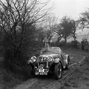 Singer Le Mans of AH Langley at the Sunbac Colmore Trial, near Winchcombe, Gloucestershire, 1934