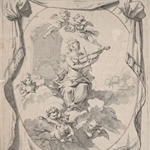 St. Cecilia on Clouds Upheld by Angels, 1696. 1696. Creator: Pierre Berchet
