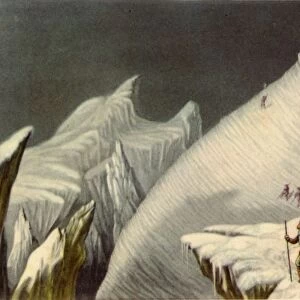 Stage in the ascent of Mont Blanc, c1853, (1946). Creator: George Baxter