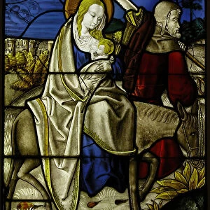 Stained Glass Panel with the Flight into Egypt, German, ca. 1485-1500. Creator: Unknown