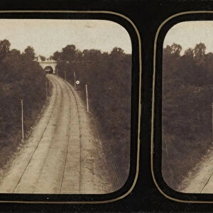 [Stereographic View of Paris-Lyon Railroad Tracks with Ghost"