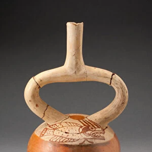 Stirrup Vessel Depicting Bands of Abstract Fish, 100 B. C. / A. D. 500. Creator: Unknown