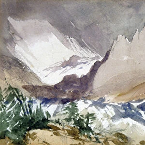 Swiss Mountain Landscape, 19th century. Artist: John Ruskin